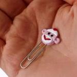 Gray Sock Monkey Face Paperclip Bookmarks Set Of 3..