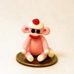 Micro Mini Pink Sock Monkey Smaller Than A Dime In..