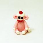 Micro Mini Pink Sock Monkey Smaller Than A Dime In..